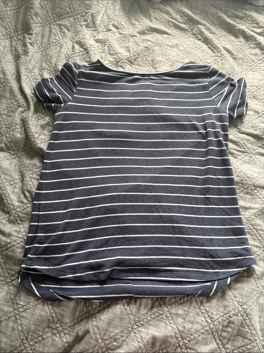 Pink Clover Navy and White Striped Short Sleeve Top